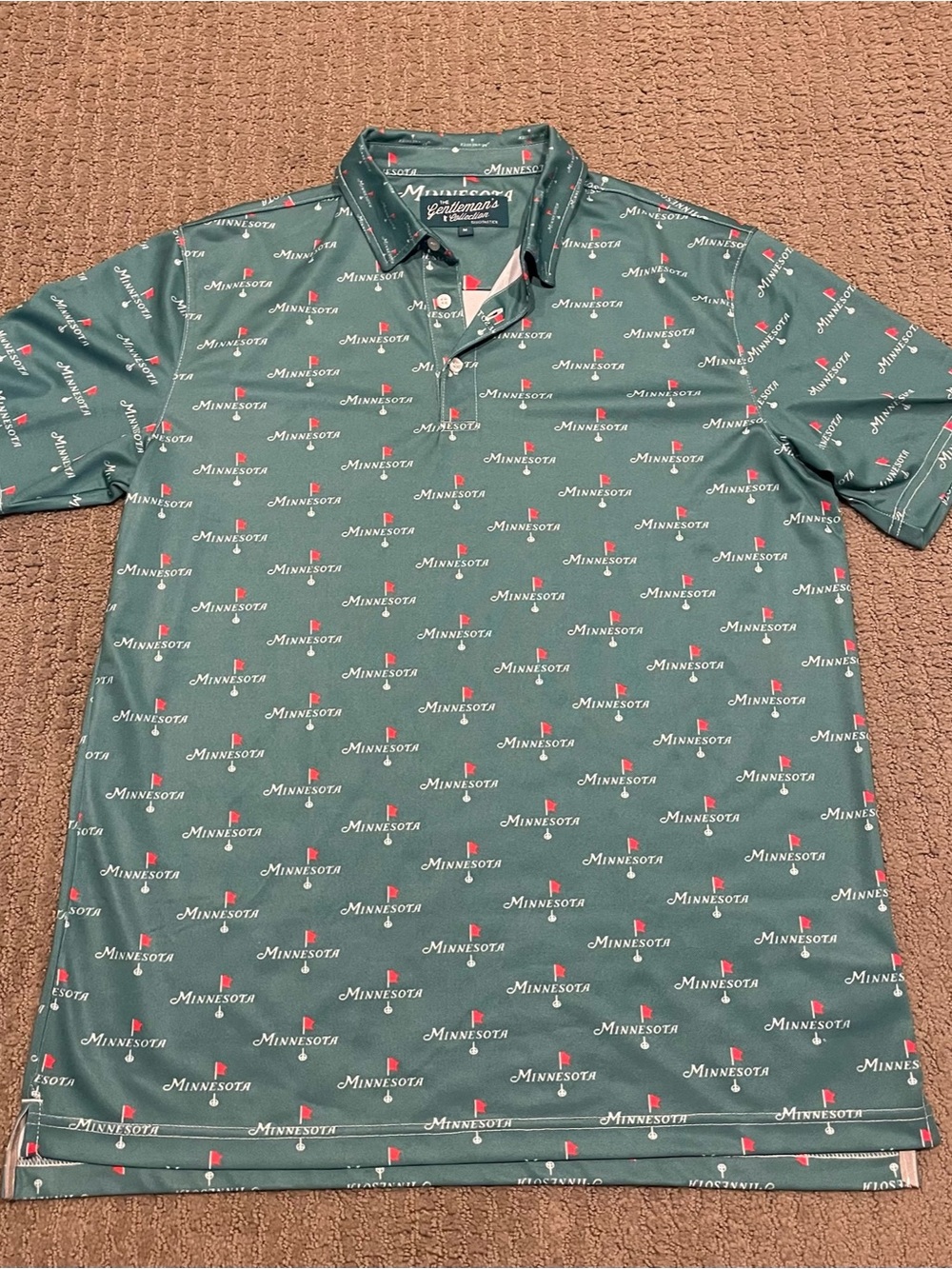 Sotastick Men’s Green Minnesota Print Polo